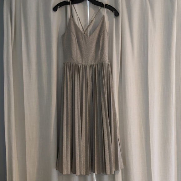 ELEVENSES ANTHRO PLETED SILVER DRESS - Picture 2 of 6